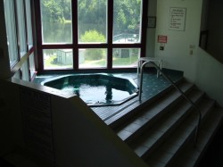 Recreation center spa with mountian view
